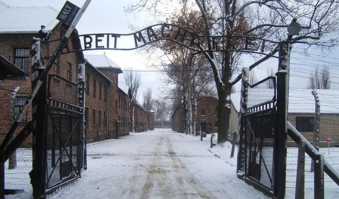 Valigie, capelli e filo spinato rinnovato ricordano lo sterminio ad Auschwitz