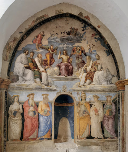 Il maestro Perugino e l'allievo Raffaello messi a confronto