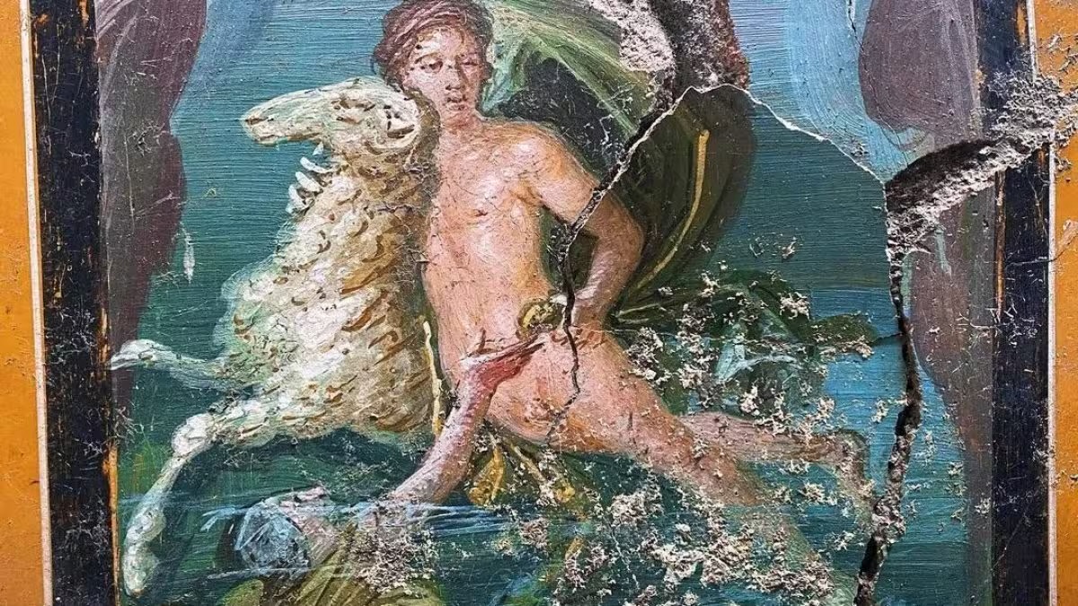 Scoperto a Pompei un affresco che racconta il mito di Frisso ed Elle
