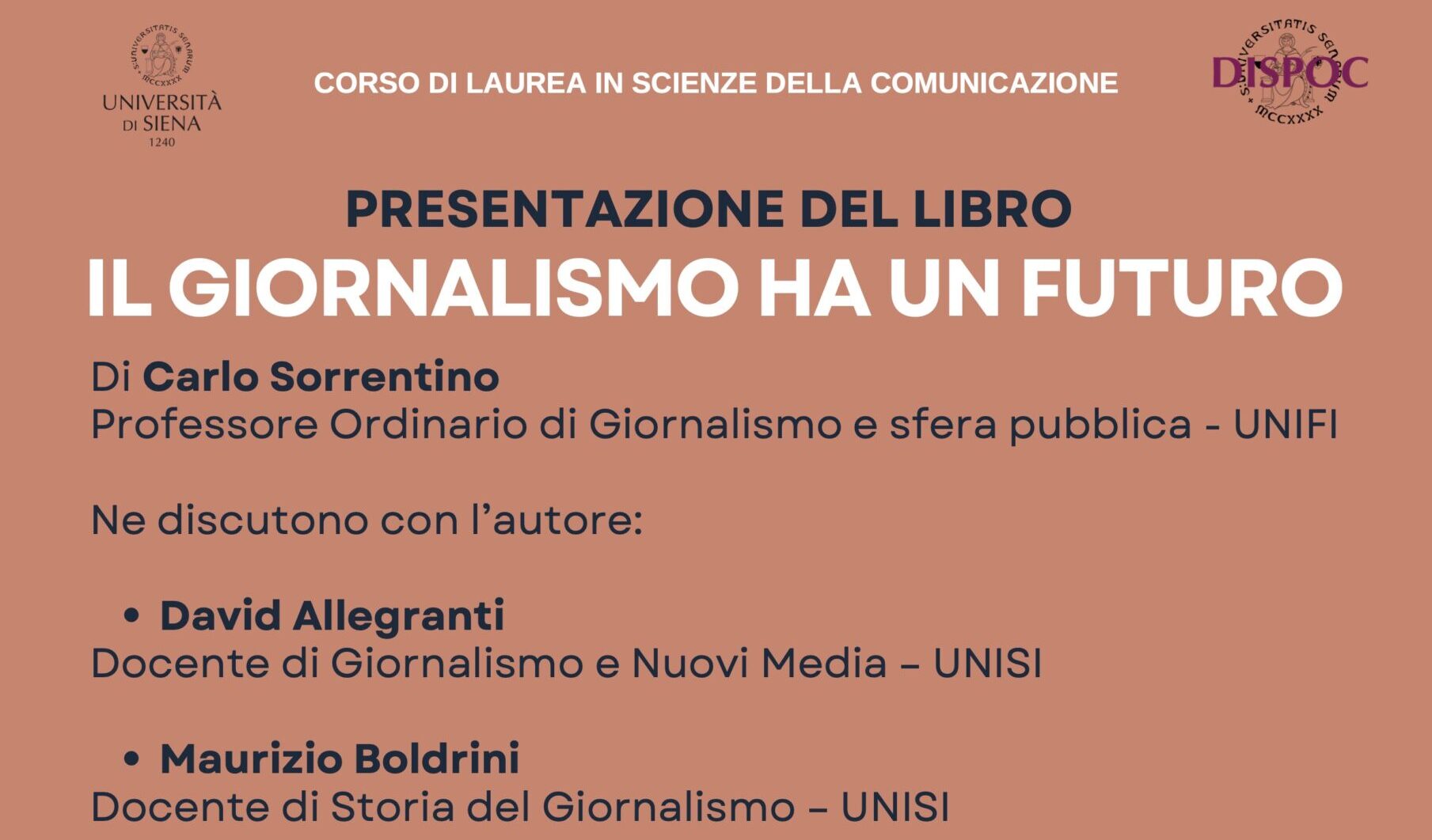 “Il giornalismo ha un futuro”. Il Dispoc ospita la presentazione dell’ultimo libro di Carlo Sorrentino