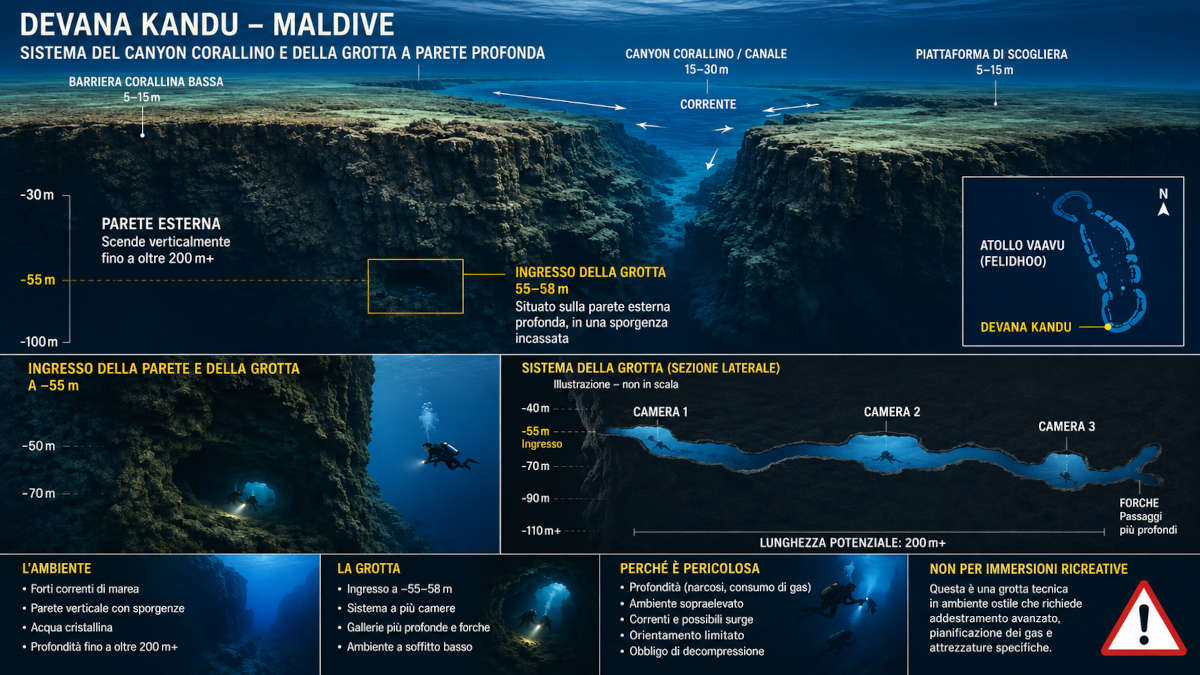 Diagramma grotte, Maldive