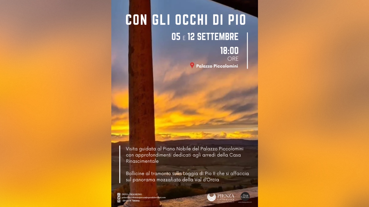 A Pienza “Con gli occhi di Pio II”: visita a Palazzo Piccolomini e aperitivo sulla Val d’Orcia
